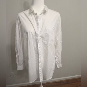 Oversized White “Boyfriend” Women’s Button-Down Shirt